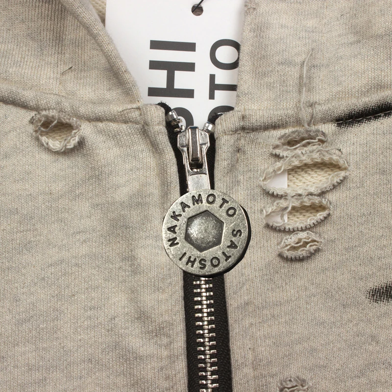 New Arrival SATOSHI NAKAMOTO Unisex Zip Hoodie Checkered Graffiti Star Rhinestone Oversized Hip‑Hop Jacket