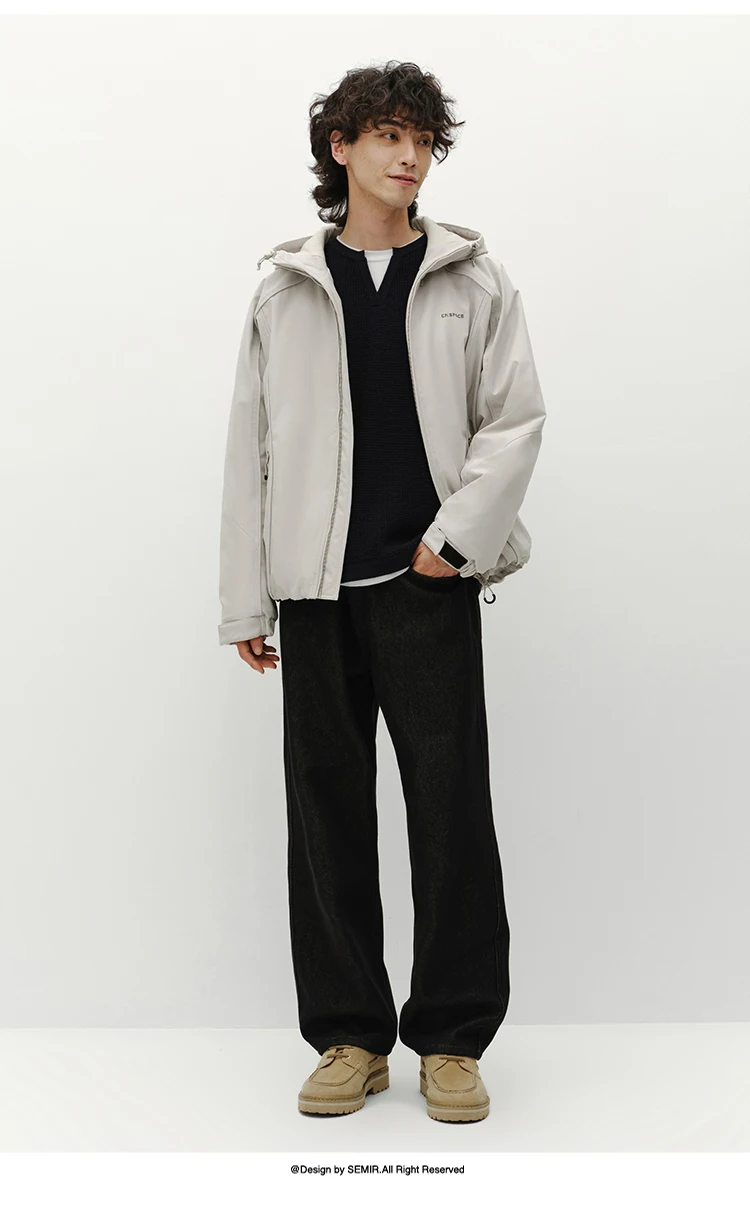 Semir Men Padded Jacket Water Repellent Windproof Shell Abrasion Resistant Raglan Sleeve 2026 Winter Everyday Style