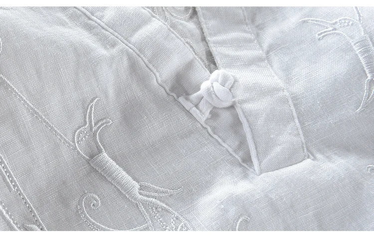 Italy brand linen shirts for men summer solid white flax shirts mens embroidery casual men shirt large size shirts male camiseta