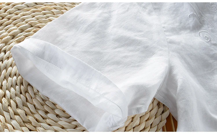 Italy brand linen shirts for men summer solid white flax shirts mens embroidery casual men shirt large size shirts male camiseta