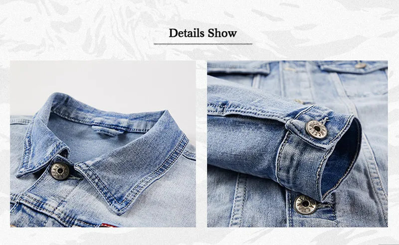 Men's Denim Jacket Jeans Pants Letters Printing Long Coat Trousers 2 Pcs Set Casual Single Breasted