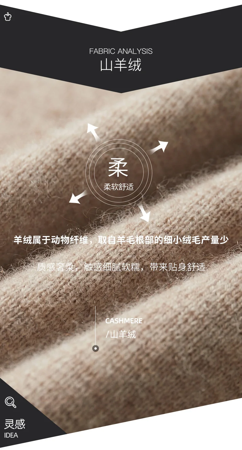 Men's Cardigan 100% Pure Cashmere Jacket Zippered Lapel Knit Sweater, Loose Thickened Long Sleeved Business Casual Autumn Winter