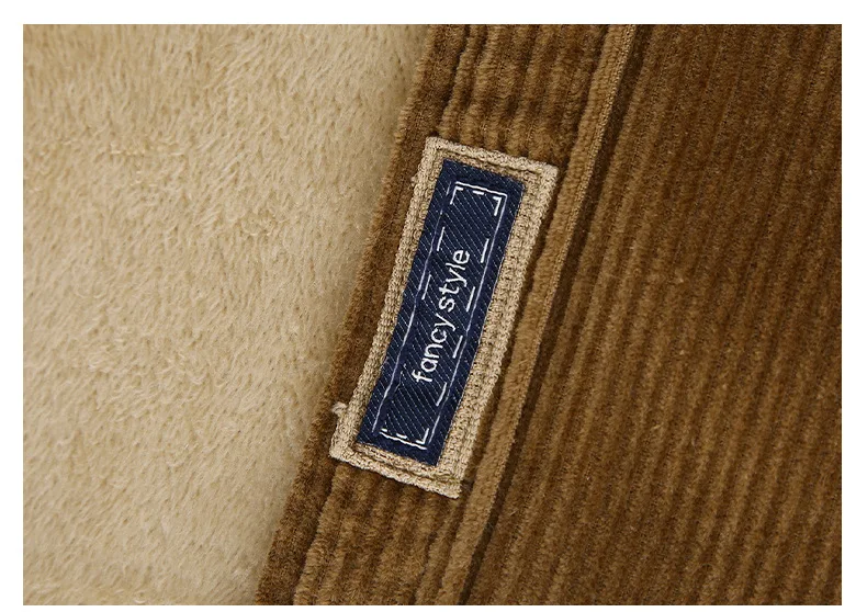 Harajuku Winter Mens Shirts Daily Casual Fleece Warm Top Solid Color Corduroy Long Sleeve Shirt with Pockets Loose Vintage Shirt