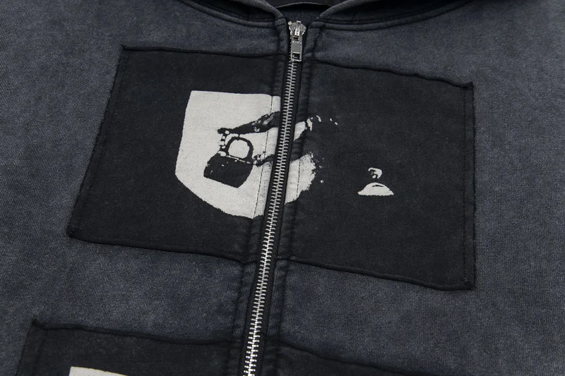 2025ss erd Hoody Sweatshirt High Street Kangaroo Pocket Long-sleeved Zipper Hooded for Men Women