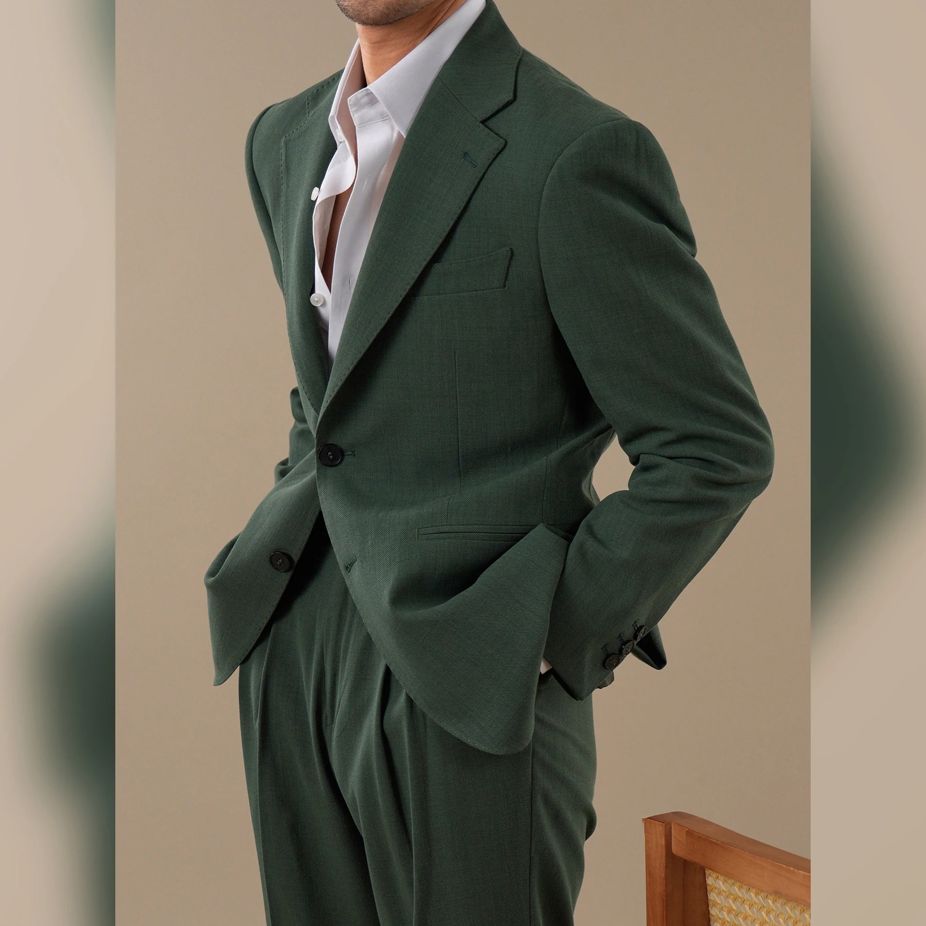 Summer Breathable Business Casual Suit Costume Mariage Homme Mens Suits Designers Italian Wool Blend Suit For Men's 2026 Spring