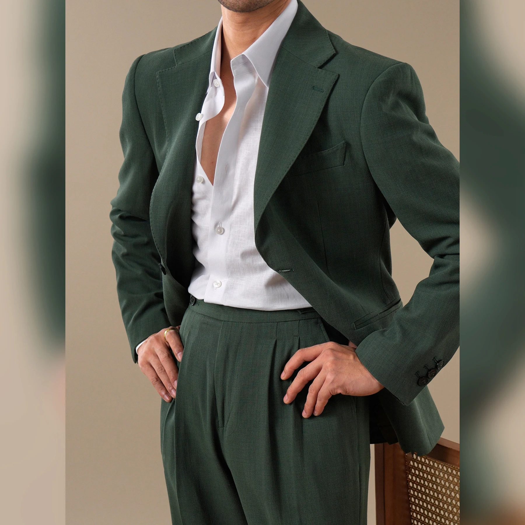 Summer Breathable Business Casual Suit Costume Mariage Homme Mens Suits Designers Italian Wool Blend Suit For Men's 2026 Spring