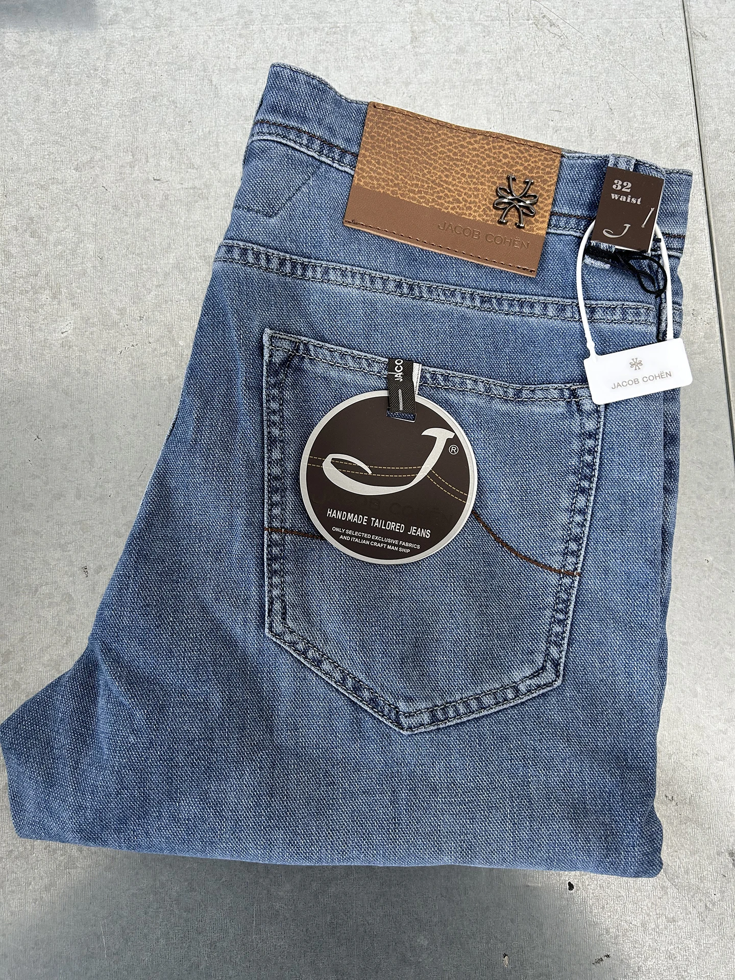 OECHSLI Jeans Thin Cotton Men 2026 Spring Summer new fashion embroidery mid-rise comfortable straight Big size 29-40 long Pants