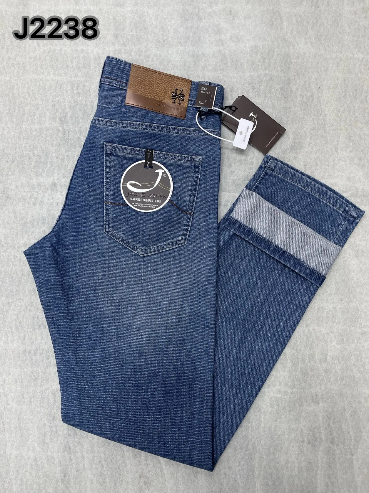 OECHSLI Jeans Thin Cotton Men 2026 Spring Summer new fashion embroidery mid-rise comfortable straight Big size 29-40 long Pants