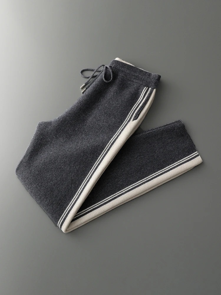 Men's Jacket 100% Merino Wool Sweater Cardigan Autumn Winter Sweater Thicked Casual Hoodie Knitwear Zipper Open Stitch Clothing