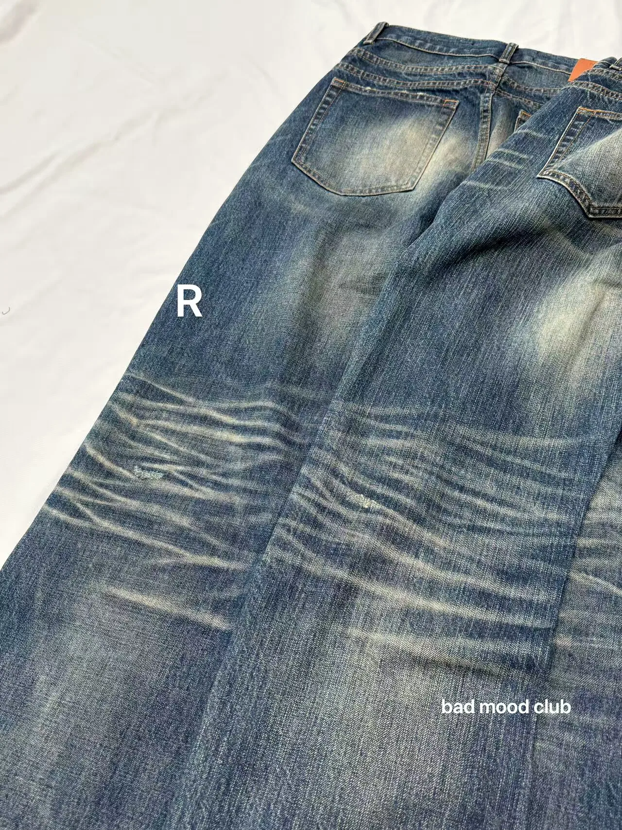 Button‑Fly Cat‑Whisker Pleated Indigo Selvedge Bootcut Jeans
