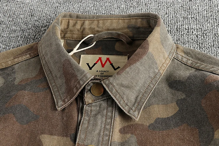Three-dimensional pocket design all cotton bead sail woven washed old cargo shirt male army fan outdoor trend coat