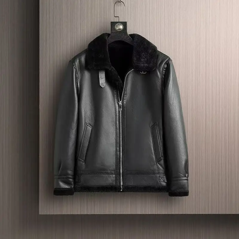 Men's Winter Suede Casual Pu Fur All-In-One Warm Jacket