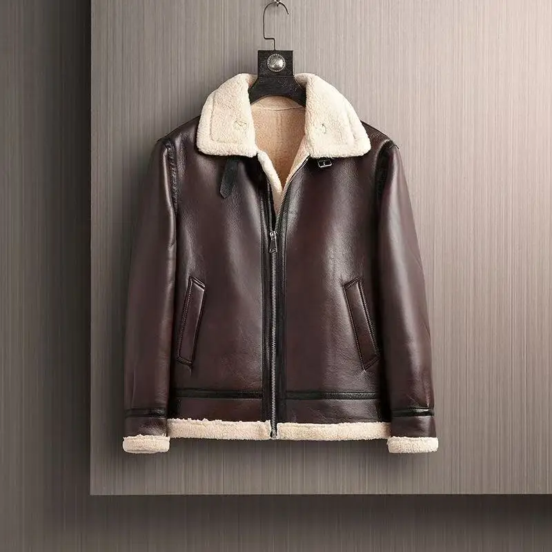 Men's Winter Suede Casual Pu Fur All-In-One Warm Jacket