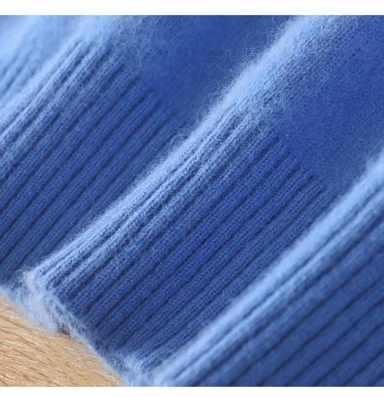 MVLYFLRT Men's 100% pure Mink velvet Cashmere Sweater High Lapels Pullovers Knitted Winter New Tops Long Sleeve High-End Jumpers