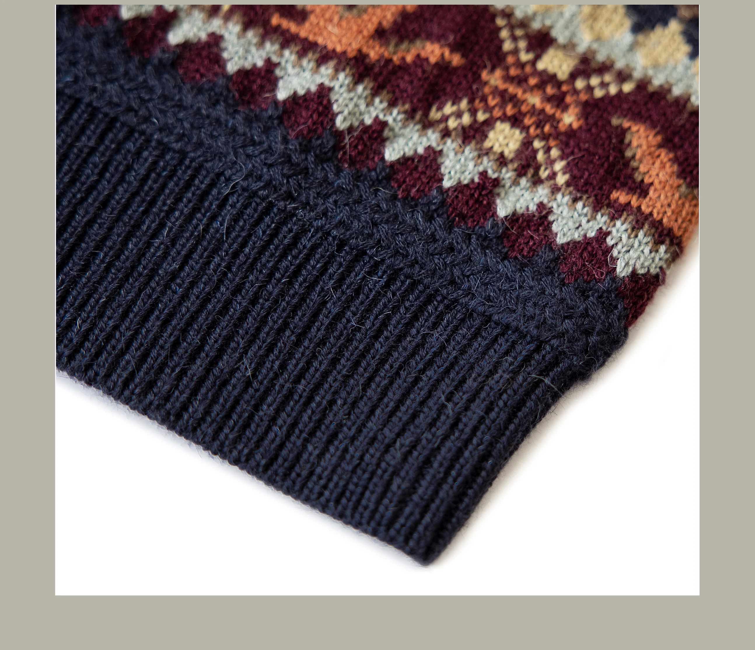 MY-0016 Super Top Quality Heavy Thick Jumper Big Flexible 100% Merino Wool & Italy Leather Warm Pullover