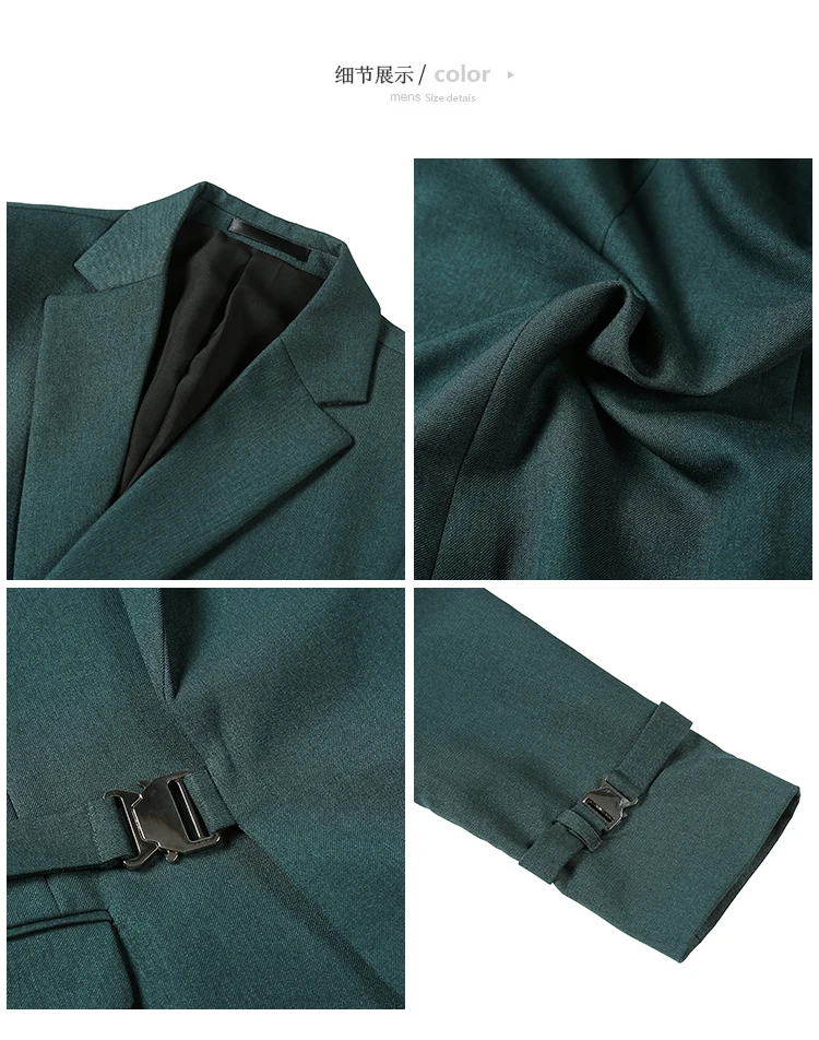 2026Men Party Wedding Banquet Blazer Solid Metal Buckle Decoration Blazer For Italian Designer Suit Jacket Slim Fit Blazer Homme