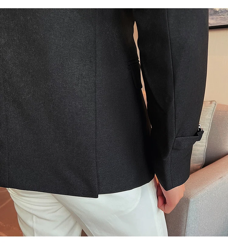 2026Men Party Wedding Banquet Blazer Solid Metal Buckle Decoration Blazer For Italian Designer Suit Jacket Slim Fit Blazer Homme