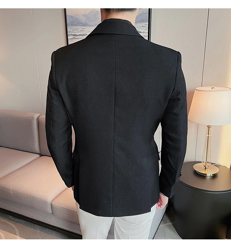 2026Men Party Wedding Banquet Blazer Solid Metal Buckle Decoration Blazer For Italian Designer Suit Jacket Slim Fit Blazer Homme