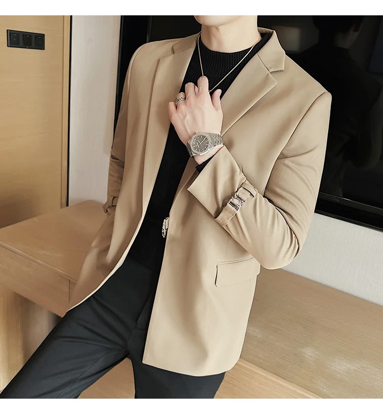 2026Men Party Wedding Banquet Blazer Solid Metal Buckle Decoration Blazer For Italian Designer Suit Jacket Slim Fit Blazer Homme