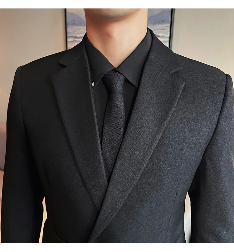 2026Men Party Wedding Banquet Blazer Solid Metal Buckle Decoration Blazer For Italian Designer Suit Jacket Slim Fit Blazer Homme
