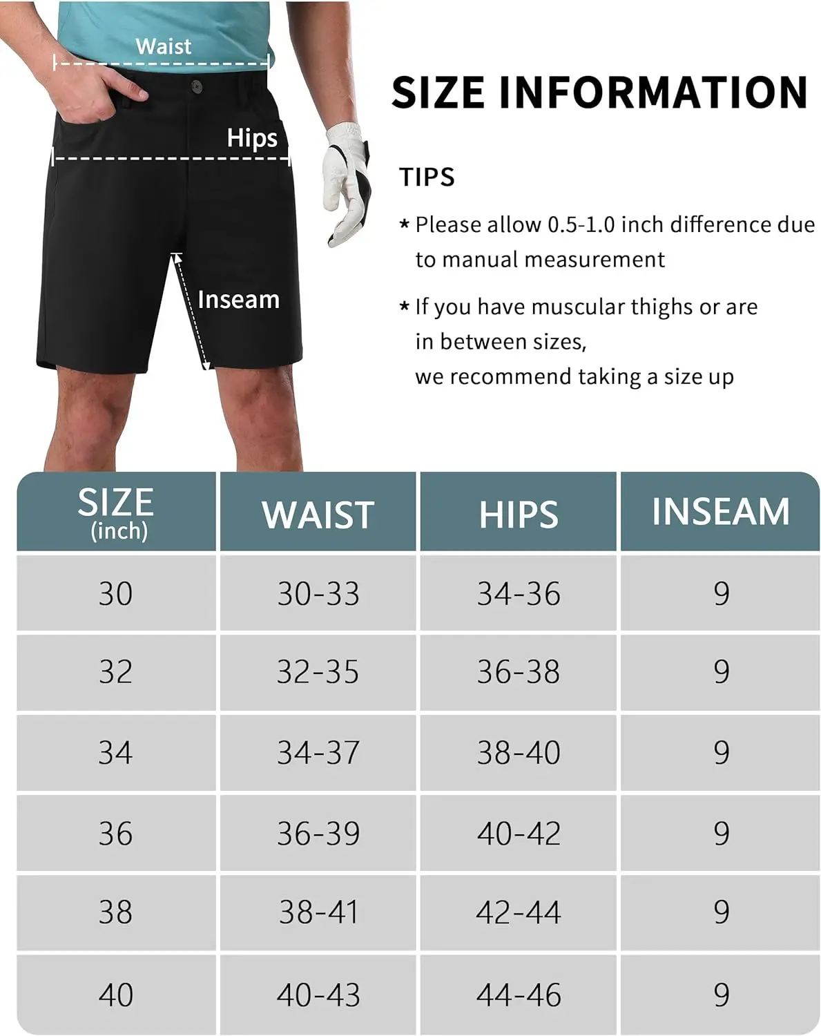 Pioneer Camp Mens Golf Shorts Stretch 3 Pocket Golf Shorts