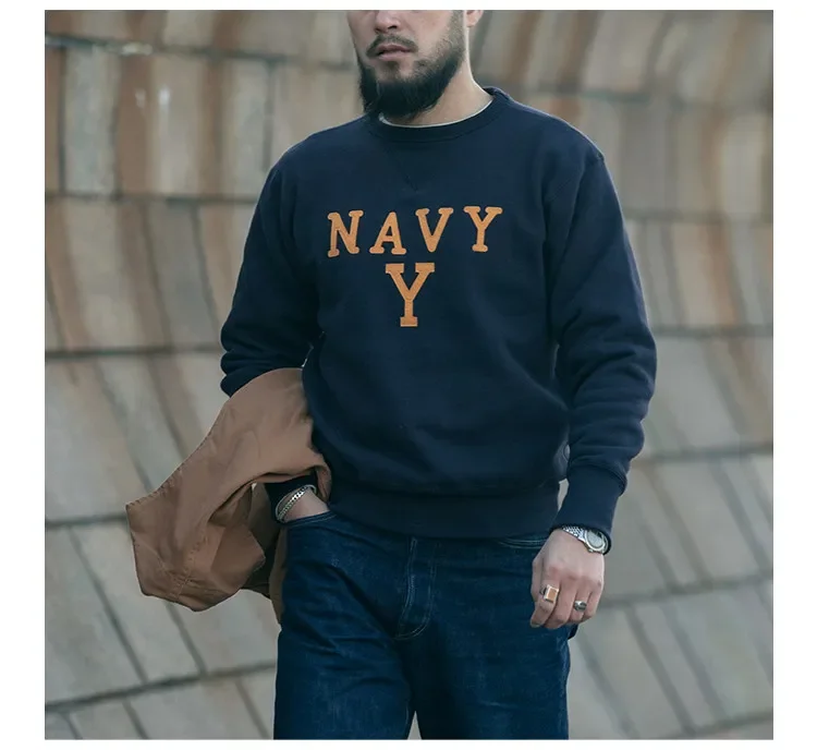 Autumn Rugged Bronson Boxing Coach Heavy Fleece Pullover – Navy Y Shipyard Sweatshirt Made from Premium US Cotton