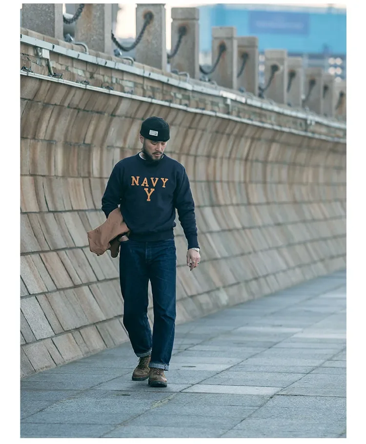 Autumn Rugged Bronson Boxing Coach Heavy Fleece Pullover – Navy Y Shipyard Sweatshirt Made from Premium US Cotton
