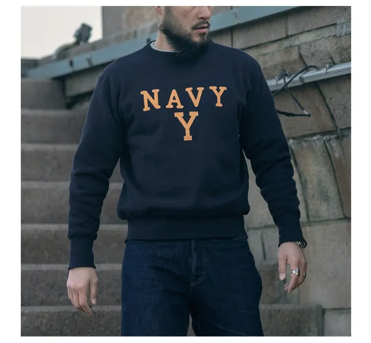 Autumn Rugged Bronson Boxing Coach Heavy Fleece Pullover – Navy Y Shipyard Sweatshirt Made from Premium US Cotton