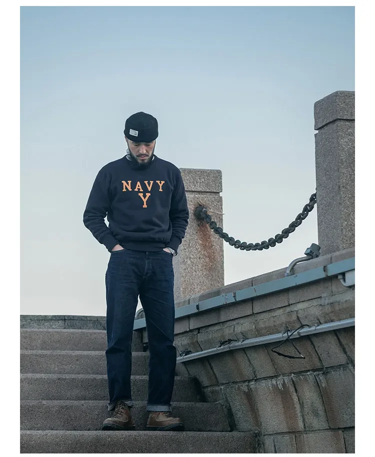 Autumn Rugged Bronson Boxing Coach Heavy Fleece Pullover – Navy Y Shipyard Sweatshirt Made from Premium US Cotton