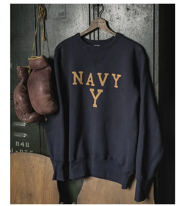 Autumn Rugged Bronson Boxing Coach Heavy Fleece Pullover – Navy Y Shipyard Sweatshirt Made from Premium US Cotton
