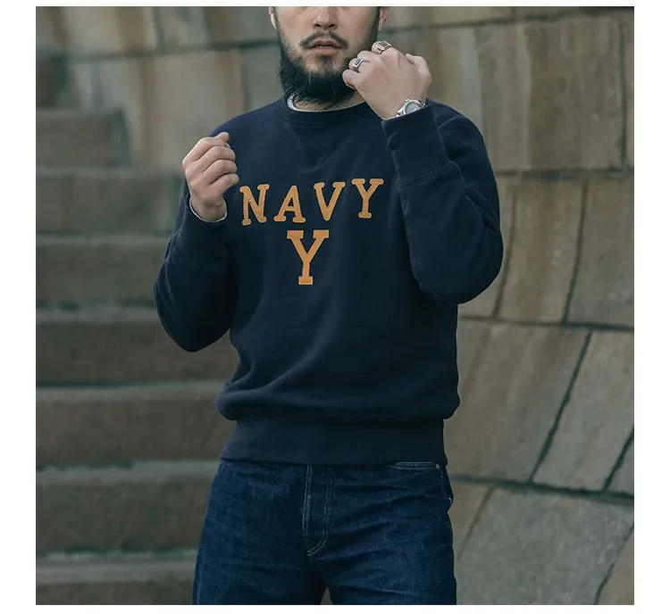 Autumn Rugged Bronson Boxing Coach Heavy Fleece Pullover – Navy Y Shipyard Sweatshirt Made from Premium US Cotton