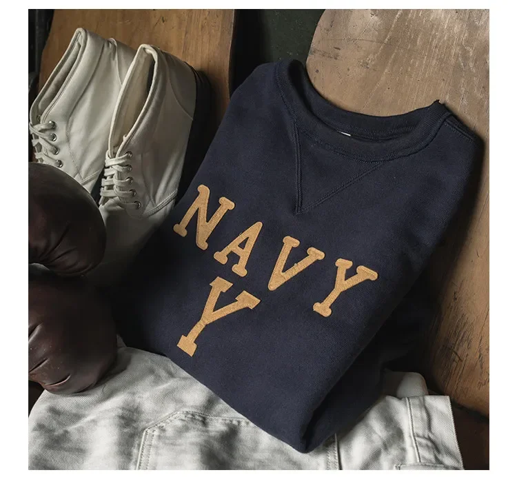 Autumn Rugged Bronson Boxing Coach Heavy Fleece Pullover – Navy Y Shipyard Sweatshirt Made from Premium US Cotton