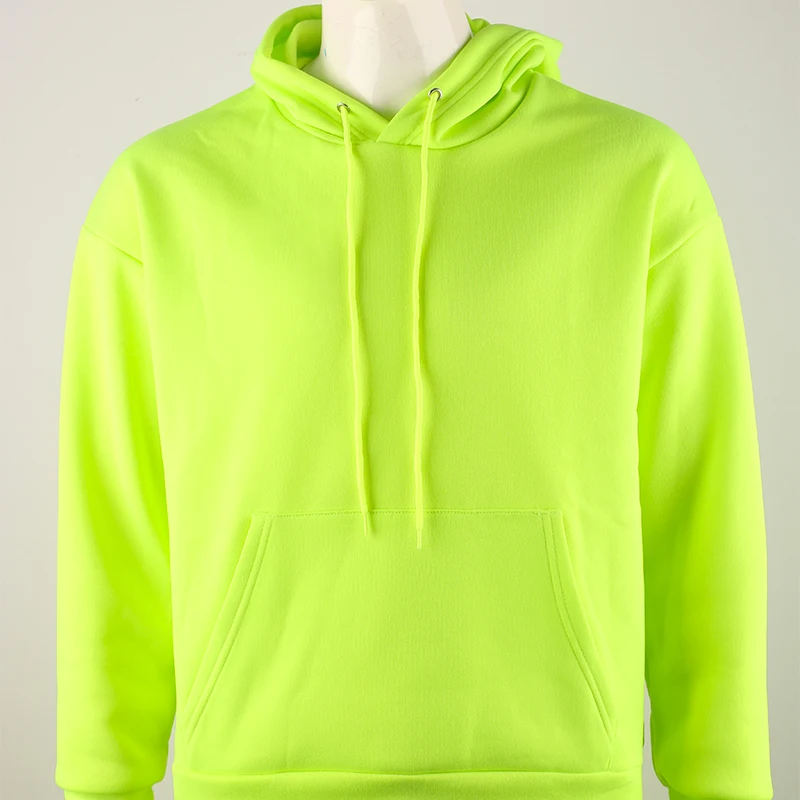 OMSJ 2024 Fashion Neon Style Mens Sets Fluorescence Green Hooded Sweatshirt+Sweatpants Two Piece Autumn Winter Casual Tracksuit