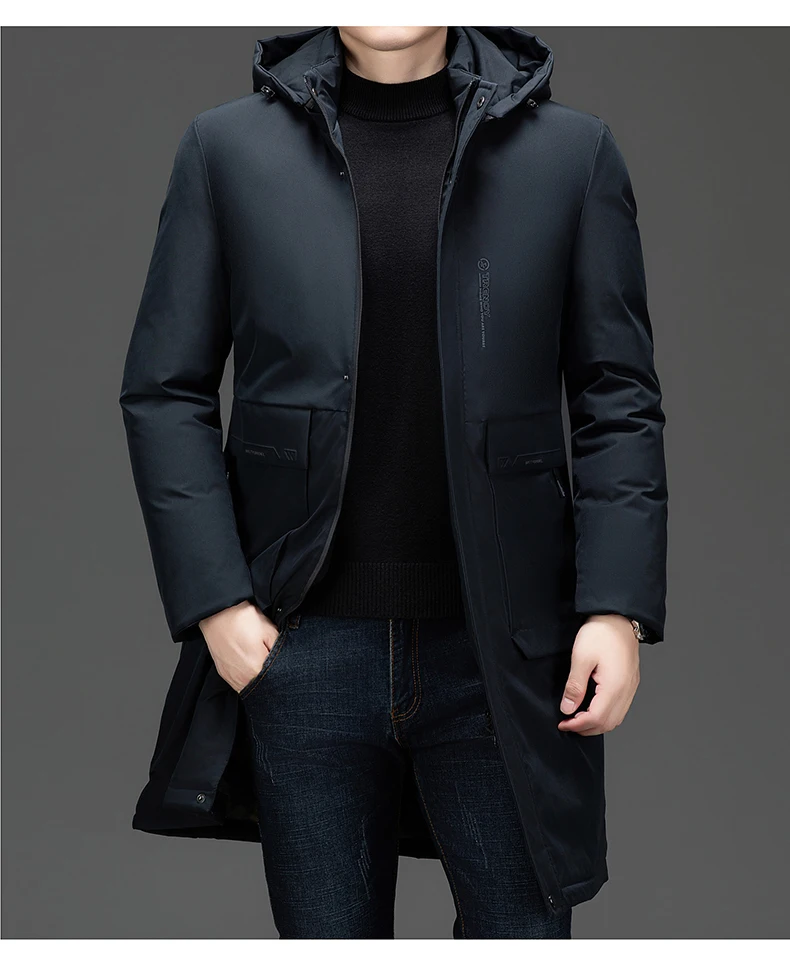 High End Long Thicken Winter New Brand Casual Fashion Hooded Parka Jacket Heavy Windbreaker Outdoor Windproof Coats Outerwear