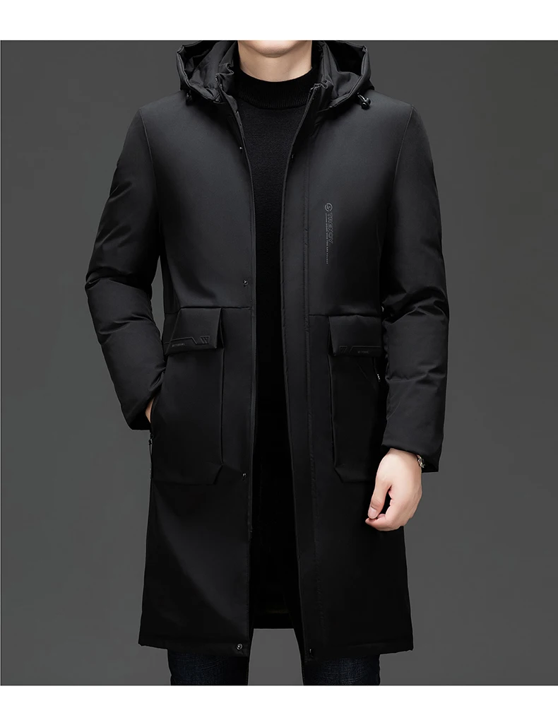 High End Long Thicken Winter New Brand Casual Fashion Hooded Parka Jacket Heavy Windbreaker Outdoor Windproof Coats Outerwear