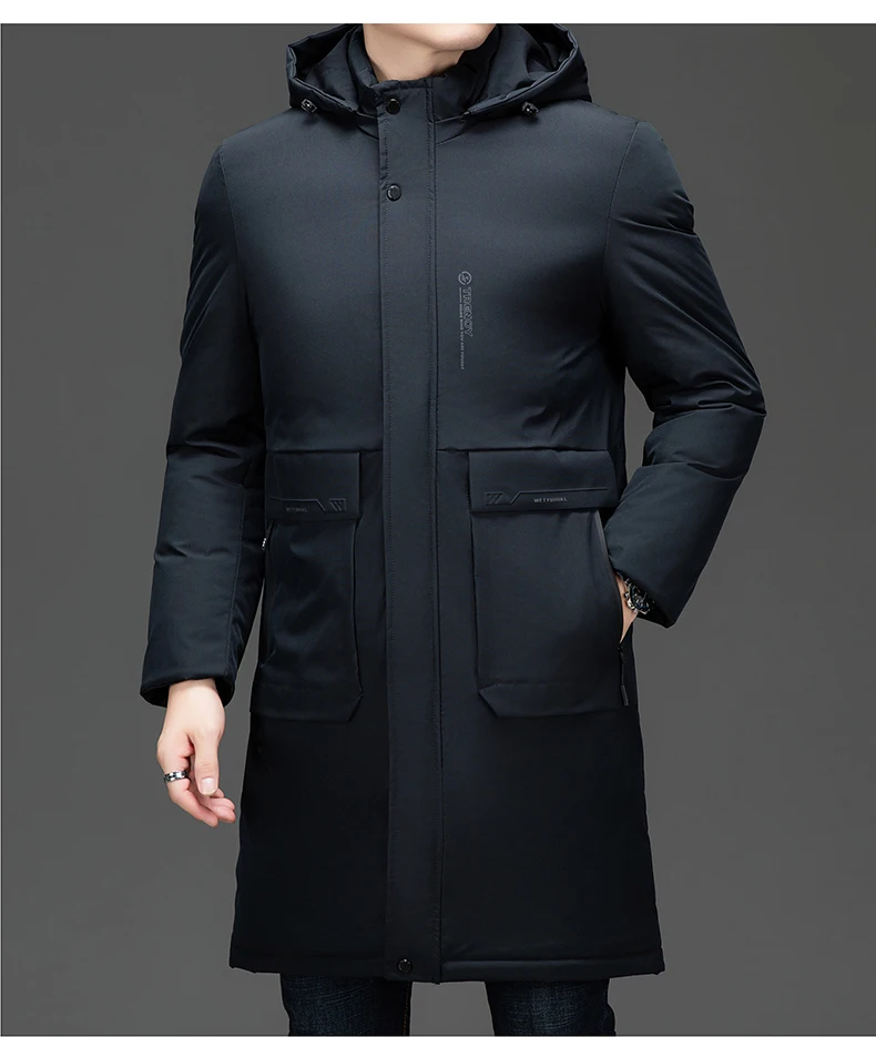 High End Long Thicken Winter New Brand Casual Fashion Hooded Parka Jacket Heavy Windbreaker Outdoor Windproof Coats Outerwear