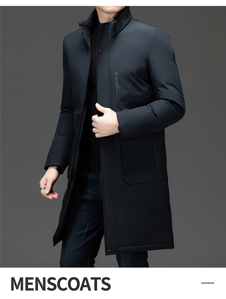 High End Long Thicken Winter New Brand Casual Fashion Hooded Parka Jacket Heavy Windbreaker Outdoor Windproof Coats Outerwear