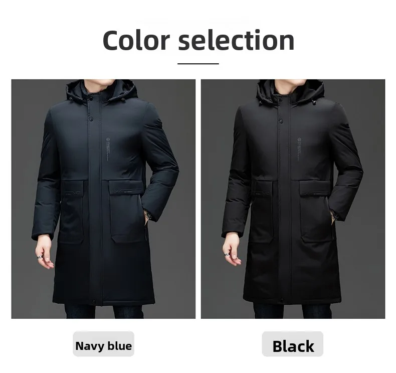 High End Long Thicken Winter New Brand Casual Fashion Hooded Parka Jacket Heavy Windbreaker Outdoor Windproof Coats Outerwear