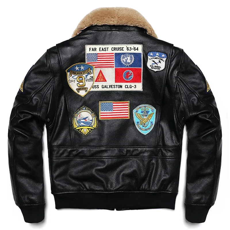 Military Clothing G1 Flight Jacket Thickening Quilted100% Cowhide Leather Jackets Men Coat Winter Overcoat M212 Dropshipping
