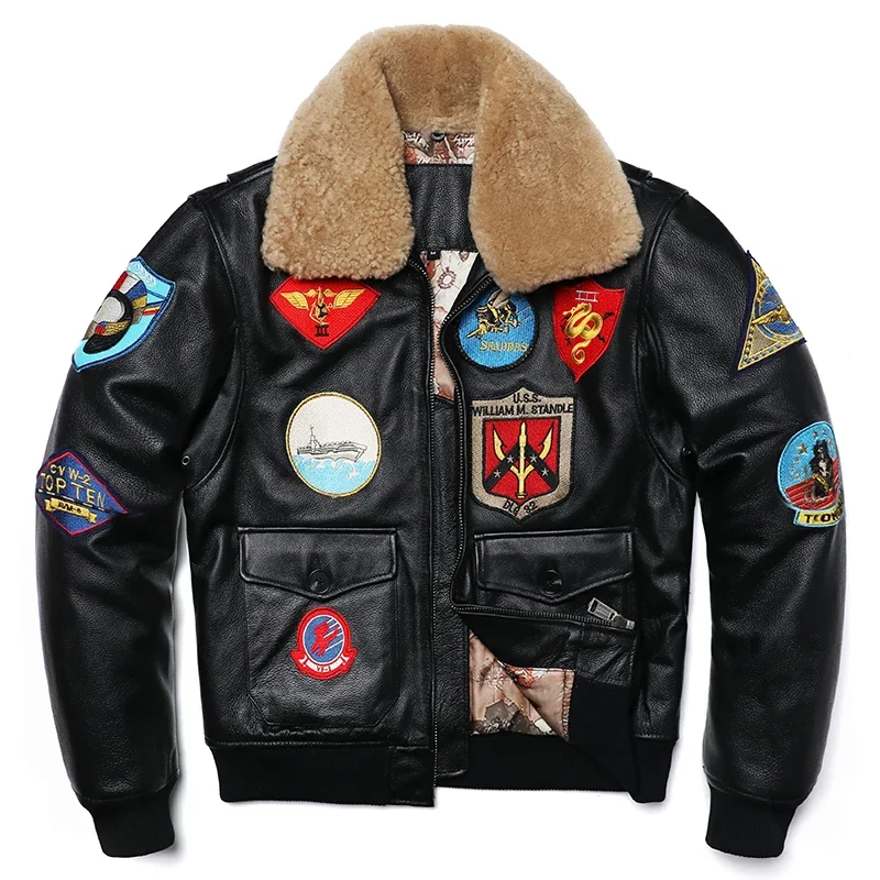 Military Clothing G1 Flight Jacket Thickening Quilted100% Cowhide Leather Jackets Men Coat Winter Overcoat M212 Dropshipping