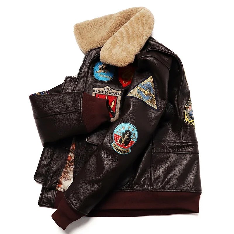 Military Clothing G1 Flight Jacket Thickening Quilted100% Cowhide Leather Jackets Men Coat Winter Overcoat M212 Dropshipping