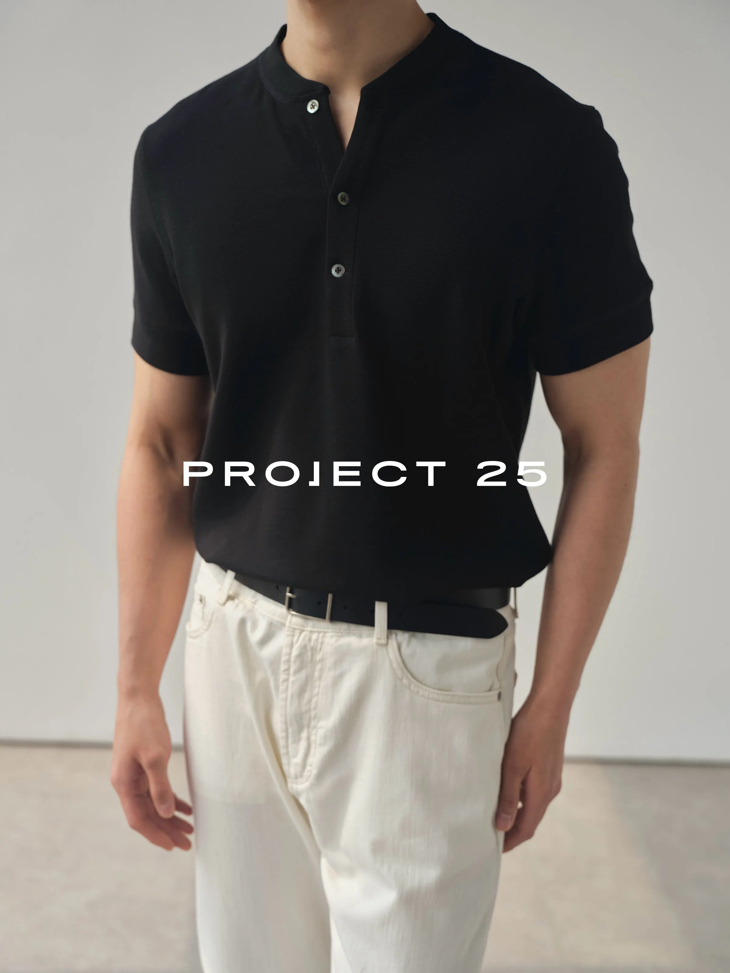 PROJECT 25 Men's Textured Cotton Old Money Style Henley T-Shirt, Soft Breathable Casual Versatile Short Sleeve Tops Hot Sale