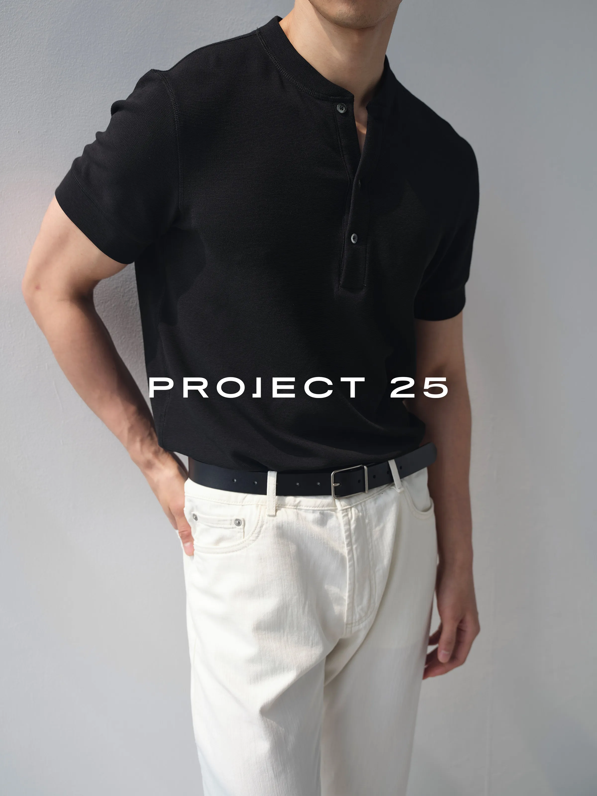 PROJECT 25 Men's Textured Cotton Old Money Style Henley T-Shirt, Soft Breathable Casual Versatile Short Sleeve Tops Hot Sale