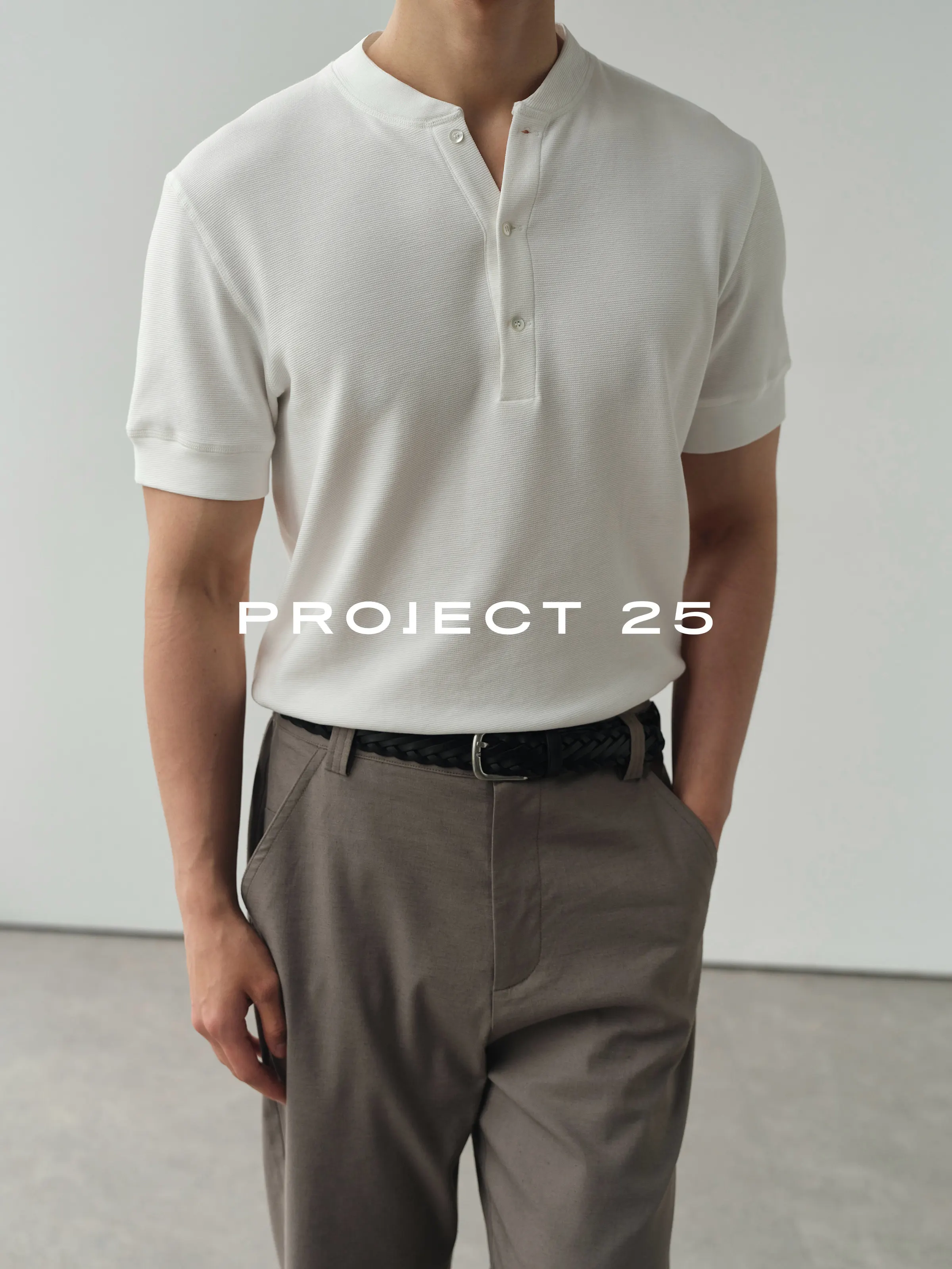 PROJECT 25 Men's Textured Cotton Old Money Style Henley T-Shirt, Soft Breathable Casual Versatile Short Sleeve Tops Hot Sale