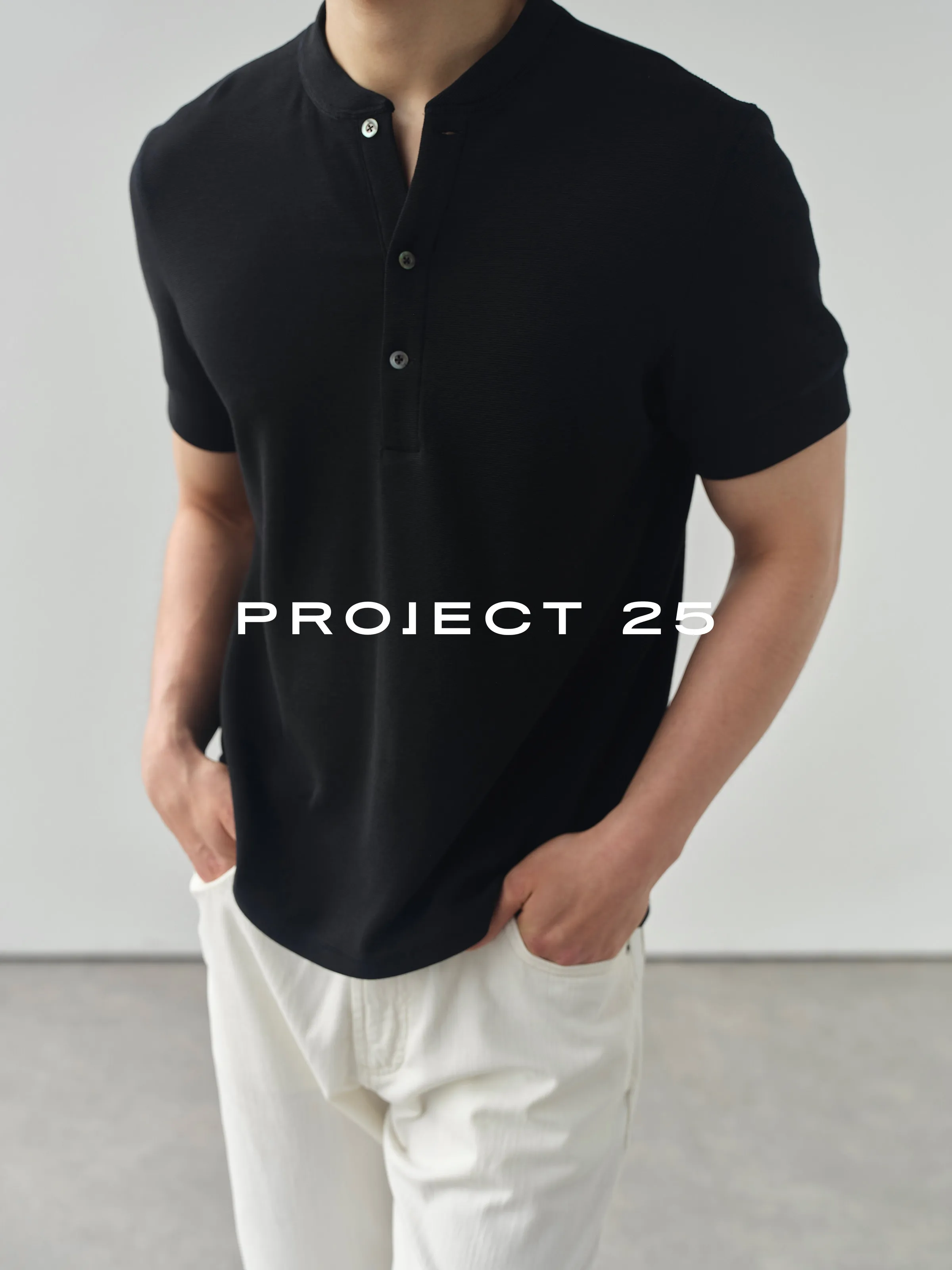 PROJECT 25 Men's Textured Cotton Old Money Style Henley T-Shirt, Soft Breathable Casual Versatile Short Sleeve Tops Hot Sale