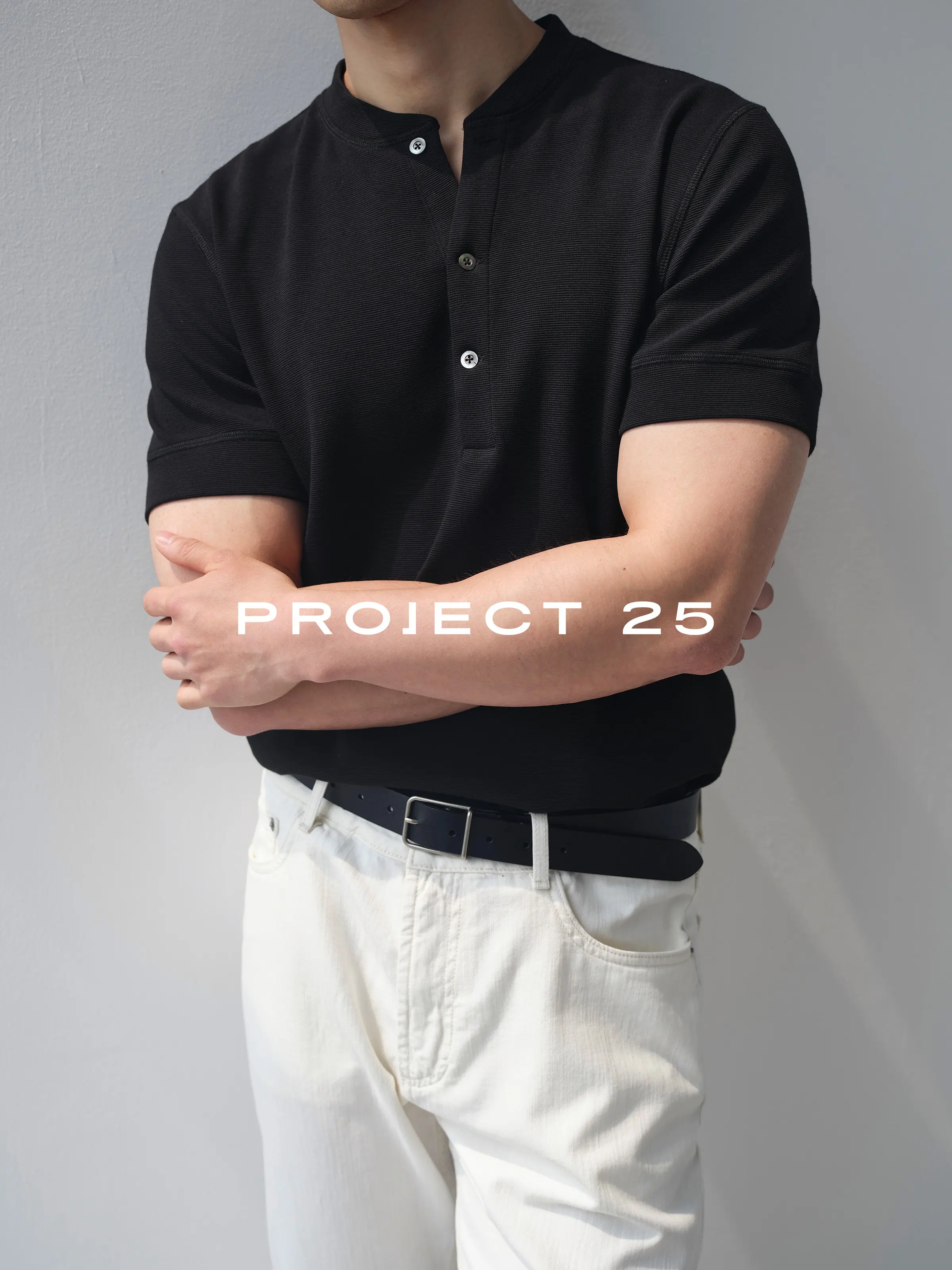 PROJECT 25 Men's Textured Cotton Old Money Style Henley T-Shirt, Soft Breathable Casual Versatile Short Sleeve Tops Hot Sale