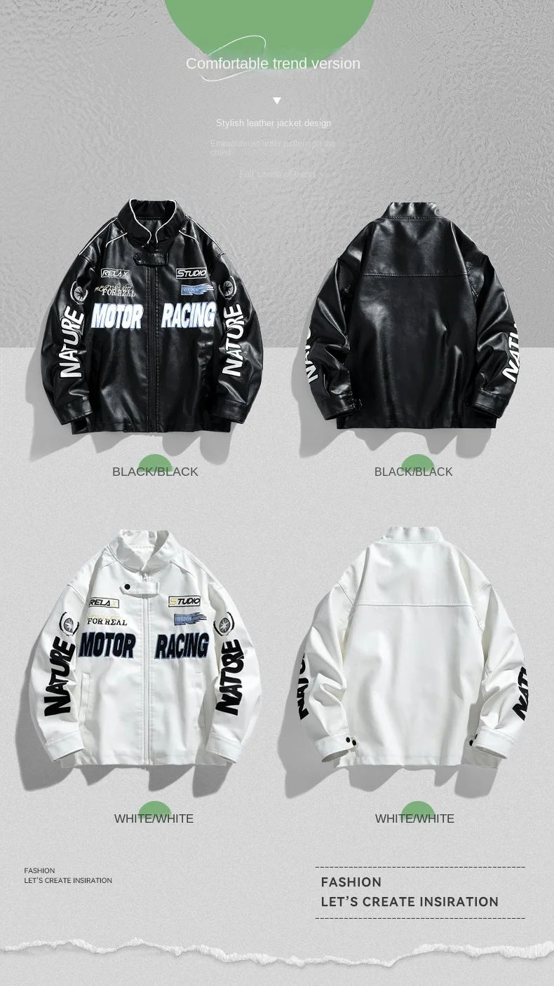 American Leather Jacket Coats Male Autumn Winter Street Pilot Motorcycle Clothing Hiphop Trend Loose Luffian Handsome Top Coats