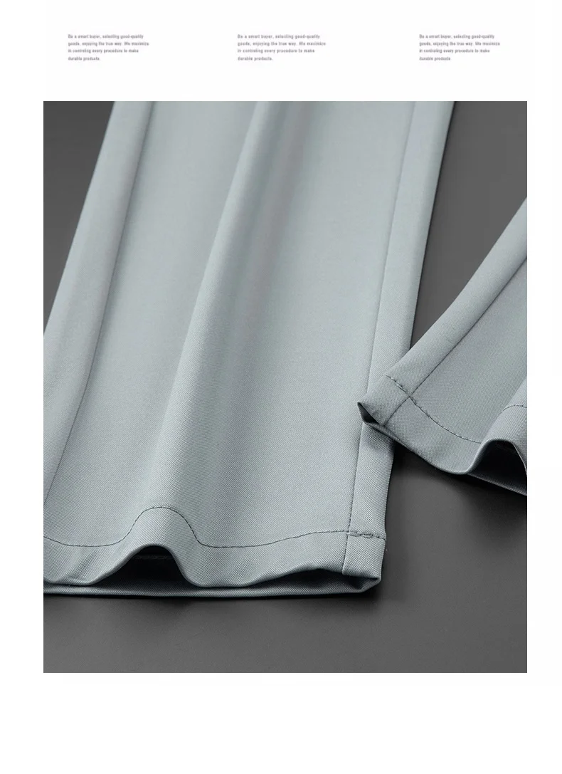 Draping Ice Silk Summer Thin Casual Pants Men's Straight High-End Slim Elastic Breathable Soft Business Trousers