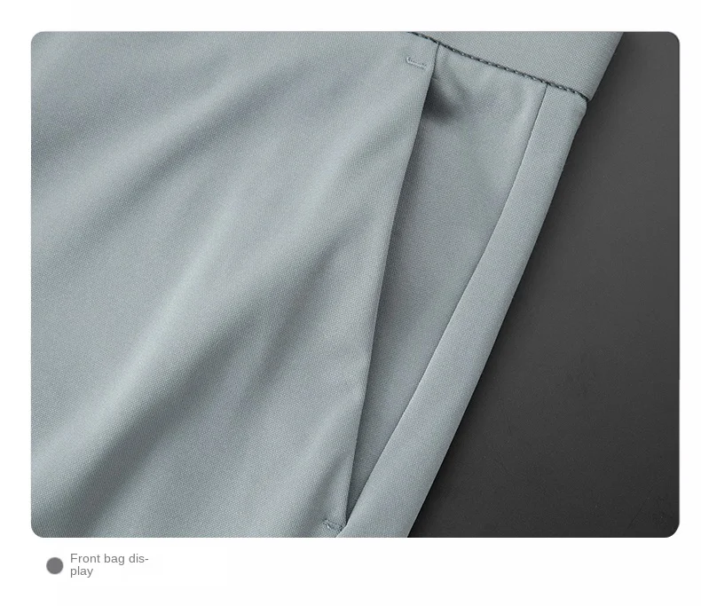 Draping Ice Silk Summer Thin Casual Pants Men's Straight High-End Slim Elastic Breathable Soft Business Trousers