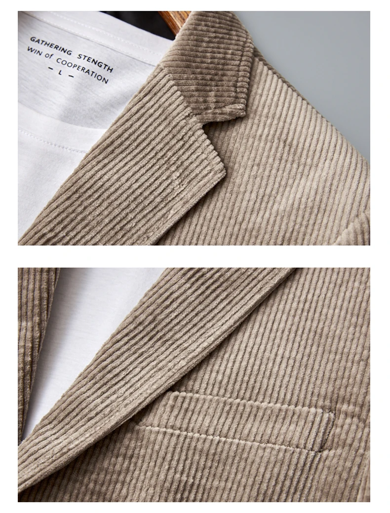 Autumn Winter 2025 New Korean Version of Fashion Handsome Men Young Slim Casual Corduroy Suit Cotton Corduroy Suit Jacket M-4XL